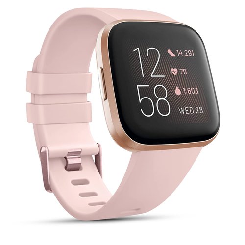 Meliya Bands Compatible With Fitbit Versa/Versa 2 / Versa Lite/Versa SE Classic Soft Silicone Sport Strap for Women Men (Small, Pink)