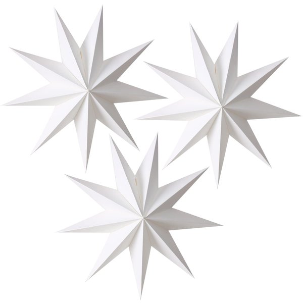 Easy Joy 3Pcs 9-Pointed Paper Star Lanterns 12 Inch Hanging Lampshade Wedding Birthday Christmas Home Party Decoration
