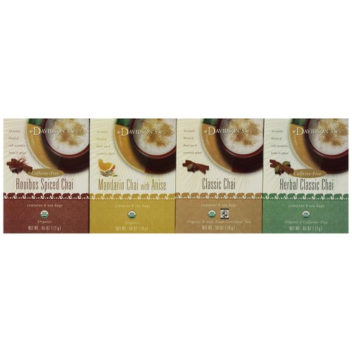 Davidson's Tea Assorted Chai Tea, 8-Count Tea Bags (Pack of 12)