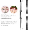 LEQ 1Pcs Dual-ended Nail Design Brush Rhinestone Handle UV Gel Nail Brush Professional Nail Art Tools