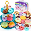 KMUYSL Tea Party Set for Little Girls, Kitchen Pretend Toy for Kids 3 4 5 6 Year Old, Girls Toys with Tin Tea Set, Desserts & Carrying Case, Christmas Easter Gift for Girls