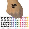 Love in Heart Wedding Anniversary Valentine's Day Temporary Tattoo Water Resistant Fake Body Art Set Collection - Yellow (One Sheet)