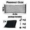 Cargo Net Stretchable, Adjustable Elastic Trunk Cargo Organizer Net Storage Organizer Net with Hooks, Universal Car Accessory for Cars, Trucks, SUVs