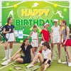 Avezano Tennis Happy Birthday Backdrop Banner Tennis Ball Happy Birthday Party Decorations for Teens Kids Sports Theme Tennis Lovers Birthday Party Supplies 70.8 x 43.3 Inch