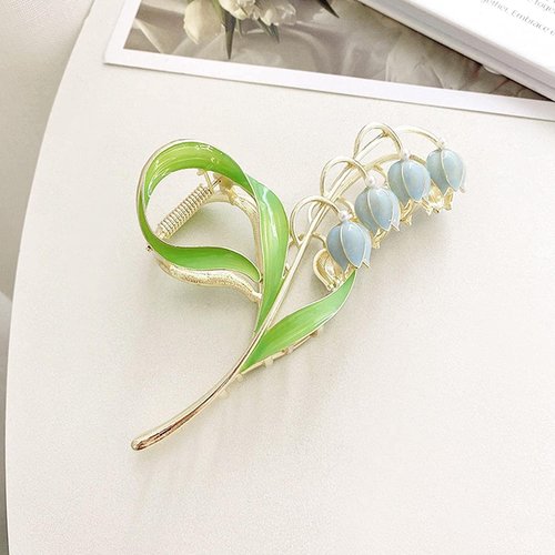 Orchid Hair Clamps, Lily of The Valley Flower Hair Clips,Flower Metal Hairpin, Lily Flower Jaw Clamp Hair Styling Hair Accessories for Thick Thin Hair, Women Beauty and Personal Care