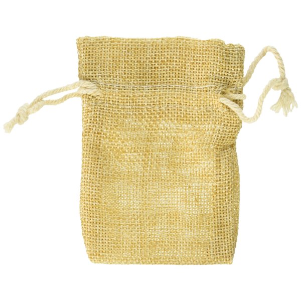 Faux Burlap Pouches w/Cotton Drawstrings, Natural, 6-Pack (5" x 7")