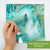 funlife 50Pcs Peel and Stick Kitchen Backsplash, Self-Adhesive Waterproof Tile Stickers, Retro Wall Decals for Home Bathroom Laundry Room Decor, 5.9"x5.9" Turquoise Marble