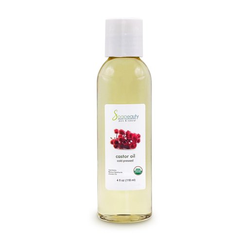 Soapeauty Cold Pressed Castor Oil USP Grade USDA Organic | Hexane Free 100% Pure Natural Castor Oil Promotes Healthy Skin & Hair | Thickens Eyebrows & Lengthens Eyelashes - 4 Fl Oz