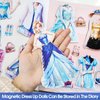PainZieteg Magnetic Dress Up Dolls, Magnetic Princess Dress Up Paper Dolls, Magnetic Dress Up Dolls for Girls Ages 4-7 Learning Created Imagine Set Birthday Gift (Lea)
