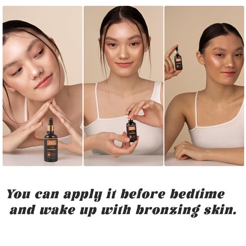 Sun Free-Self Tanning Drops-Bronzing Face Drops-Sunless Self-Tanner for a Natural,Plant extraction formula-DHA content 7%-8%.Moisturizing Bronzing Drops for Face & Body