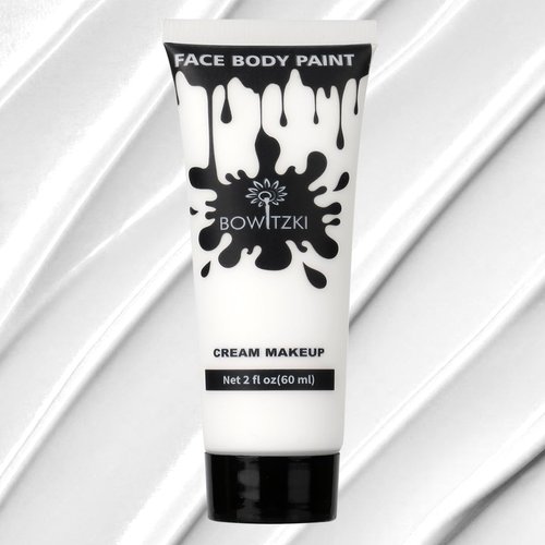 Bowitzki Face and Body Paint 2oz Cream Makeup 60ml Water Based Face Painting Special Effects For Adults Children Kids Halloween Christmas Party Stage Cosplay (White)