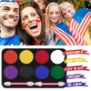 Halloween Family Makeup Kits, 8 Colors Face Paint Palette, Black White Red Liquid Face Paint Tube, Liquid Fake Blood, For Halloween Costume Makeup, Wounds, Injuries Blood