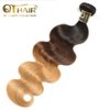 QTHAIR 14A Grade Ombre Body Wave Hair 1Bundle 16" Brazilian Body Wave Weave 100% Human Hair Extensions 3 Tone 1b 4 27 Color Ombre Brazilian Body Wave Hair Bundle
