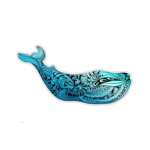 GT Graphics Whale Aquamarine - 8" Vinyl Sticker - for Car Laptop I-Pad - Waterproof Decal