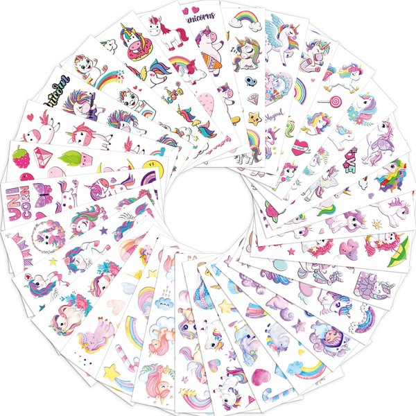 Konsait Girls Tattoos Temporary For Kids Birthday Party Favors 30 Sheets Temporary Tattoos For Girls Kids Birthday Party Supplies For Kids Goodie Bag Stuffers No Duplicate