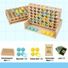 Wooden 4 in a Row & Bounce Ball Games,Two-in-One Four in a Row Game and Bounce Ball Party Game, Bounce Off Game for Friends and Family
