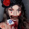 Halloween Temporary Horror Scary Mouth Face Tattoo Stickers Props for Women Adults Men Cosplay Party Masquerade Accessories Kit