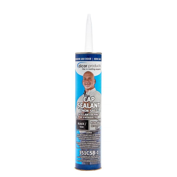 Dicor 351CSB-1 HAPS-Free Cap Sealant - Black, Ideal for RV Window and Door Maintenance