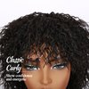 Fancy Hair Short Curly Wig with Bangs Glueless BeBe Curly Wigs Synthetic Afro Kinky Curly Wig for Black Women Men