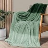 PAVILIA Green Ombre Fleece Throw Blanket for Couch, Soft Flannel Blanket for Sofa Bed Room, Plush Lightweight Emerald Forest Dark Green Gradient Blanket, Cozy Microfiber Decorative Gift Throw, 50x60