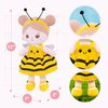 OUOZZZ Soft Baby Doll for Girls - My First Baby Doll Birthday Gifts for Girls Plush Rag Dolls Yellow Bee Dress Toy for Toddlers Kids Infants 12"