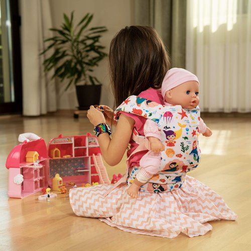 HappyVk Baby Doll Carrier Baby Carrier for Dolls Reborn Baby Doll Carrier Kids Toy Play Carrier Doll Accessories Mermaid