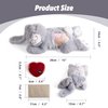 PetPrime Dog Heart Beat Puppy Plush Rabbit Toy - with Warmer Bag Pet Soft Anxiety Puppy Relief Toy for Puppy Dogs Heartbeat Stuffed Animal Puppy Sleeping Buddy Anxiety Dog Toy (Grey Rabbit)
