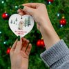 Personalized Name Custom Year Golden Retriever Puppy Cream First 2025 Christmas Tree Ornaments Gifts Decorations Winter Landscape Heart Ceramic