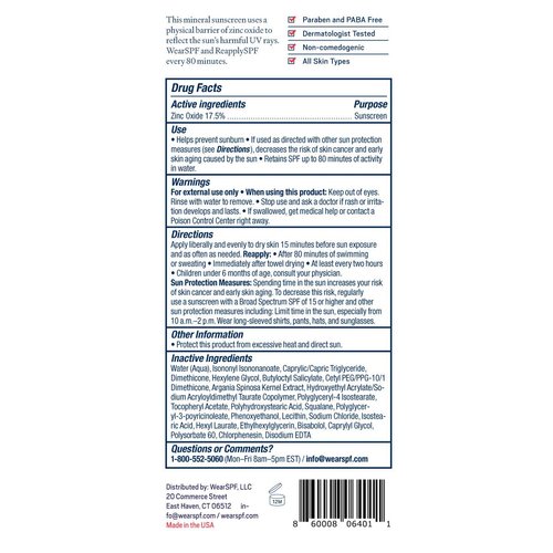 WearSPF Mineral Sunscreen SPF 30 Broad Spectrum Sun Lotion for Face and Body Antioxidant-Infused, Chemical-Free and Formulated with Zinc Oxide for Powerful UVA/UVB Protection, 2-pack