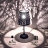 Timeflies Touch Control Mini Table Lamp, 3 Way Dimmable Bedside Lamp, Decorative Nightstand Lamp for Bedroom, Living Room, Black Metal Shade Forest Lighting(Bulb Included)