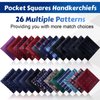 JaGely 52 Pieces Mens Pocket Squares for Men Handkerchief Soft Silk Pocket Square Handkerchief Suit Accessories for Men Wedding Business Banquet, 9.06 x 9.06 Inch Hankies, 52 Multi Styles