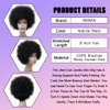 MIMAN Short Afro Wigs for Black Women Human Hair Black Wig Natural Kinky Curly Hair Replacement Wigs 60s 70s Disco Queens Halloween Costume Wig