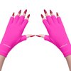 MelodySusie UV Gloves for Gel Nail Lamp, Professional Protection for Manicures, Nail Art Skin Care Fingerless Glove Protect Hands (Rose)