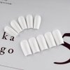 Bellelfin 120Pcs White Press on Nails Medium Square Glue on Nails, Glossy Solid Color Fake Nails Full Cover Acrylic Nails Press on for Women Girls Artificial Fingernails