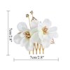 inSowni 8 Pack Hawaiian Luau Party Wedding Bridal Headpiece Artificial Fake Silk Hibiscus Flower Gold Hair Side Combs Clips Pins Barrettes for Women Girls Brides