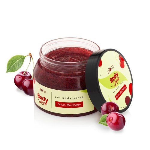 Plum Cherry Exfoliating Body Scrub, Acai Extract & Cellulose Bead Body Scrub, Skin Brightening | Tan Removal Scrub, Cruelty Free & Paraben Free, 100% Vegan, 7.05 Oz