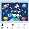 LDWLYW Space Birthday Backdrop Outer Space Happy Birthday Banner Backdrop for Boys Kids Planet Astronaut Space Theme Photo Background Space Birthday Decorations Party Supplies 5x3ft