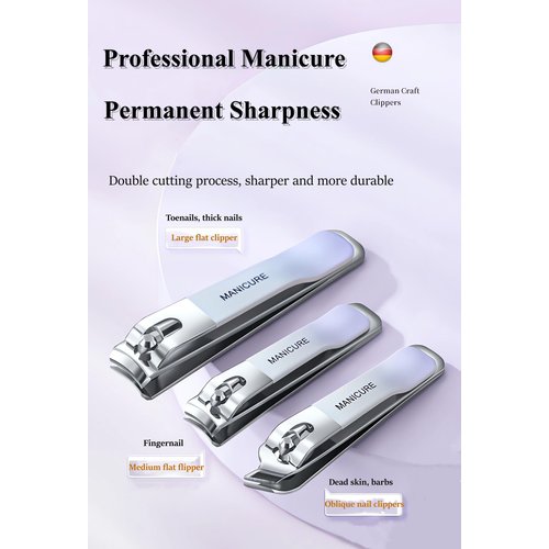 NEMIBAD 4 Pcs Manicure Set Stainless Steel Nail Clippers, Beauty Tool Portable Set Professional Grooming Kits, Travel Nail Kit for Men and Women (Color G)