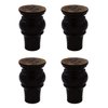 WEICHUAN Solid Wood Furniture Legs Bun Feet Replacement Sofa Couch Chair Ottoman Loveseat Coffee Table Cabinet TV Stand Dresser Wood Legs Set of 4 (4", Black)