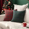 MIULEE Christmas Set of 2 Scottish Tartan Plaid Throw Pillow Covers Farmhouse Classic Decorative Square Cushion Cases for Home Decor Sofa Couch 18x18 Inch, Red