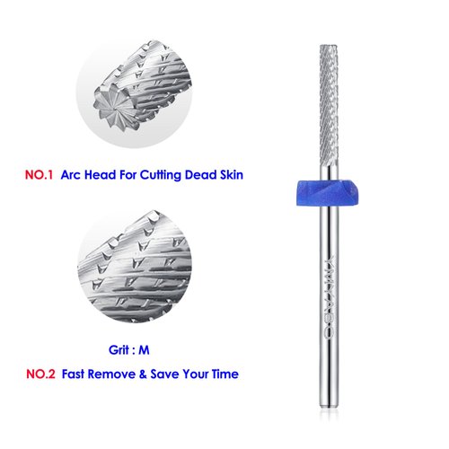 YMYABO Nail Drill Bit 3/32" Safety Cuticle Clean Nail Carbide Bit Professional Nail Cleaner Bits, Nature Nail Bit for Manicure Nail Prepare Nail Polishing Tool-Medium