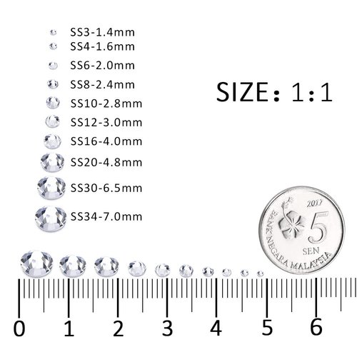 1440Pcs White Crystal Rhinestones,Glass Flatback Gems Small for Nail Face Makeup Art Crafts Clothes Sparkly Decoration -(SS3,1.4mm)