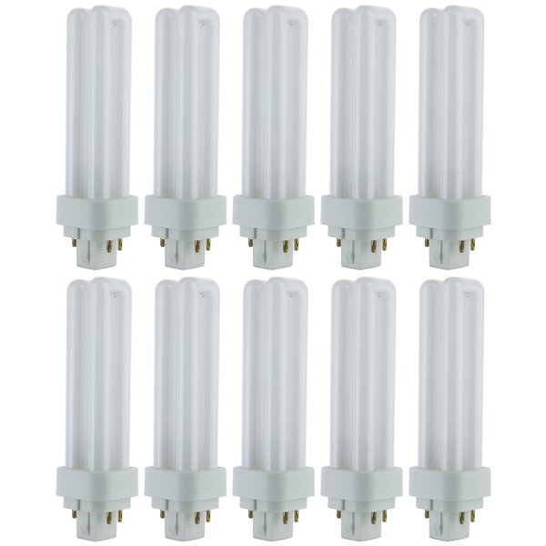 Sunlite PLD13/E/SP30K/10PK 3000K Warm White Fluorescent 13W PLD Double U-Shaped Twin Tube CFL Bulbs with 4-Pin G24Q-1 Base (10 Pack)