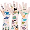 Mocossmy Dinosaur Temporary Tattoos for Kids,9 Sheets Dinosaur Shark Pirate Waterproof Fake Tattoo Body Decoration DIY Crafts for Kids Boys Girls Birthday Gifts Ocean Themed Party Favor Supplies