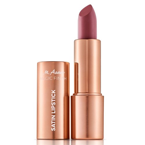 M. Asam Magic Finish Satin Lipstick (0.14 Oz) in a romantic Rosewood Shade, Long-lasting, Silky matte finish without drying out, creamy texture nourishes with Hyaluronic Acid
