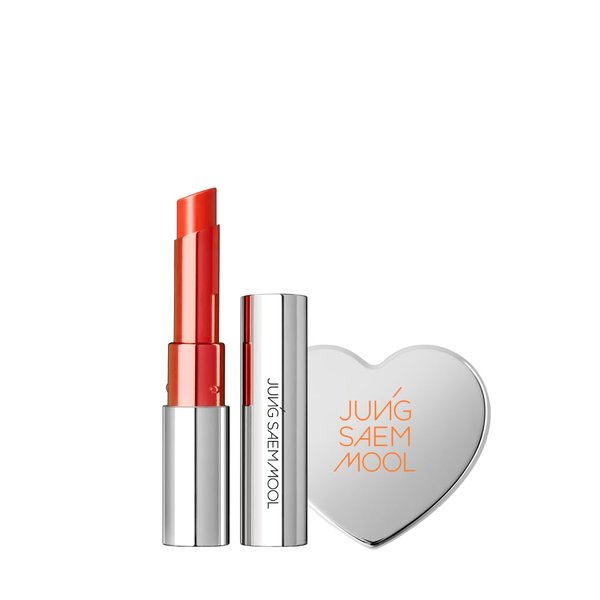 JUNG SAEM MOOL OFFICIAL] New Classic Glaze Lipstick Gift Set (Dewey Tangerine) | Glaze Lipstick + Heart Mirror Mini