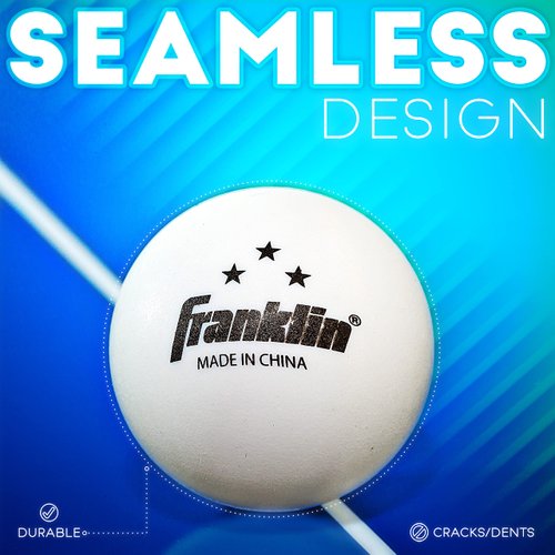 Franklin Sports Ping Pong Balls - 3 Star Official Size + Weight 40mm Table Tennis Balls - Three Star Professional Ping Pong Balls - Durable High Performance Balls - White - 6 Pack