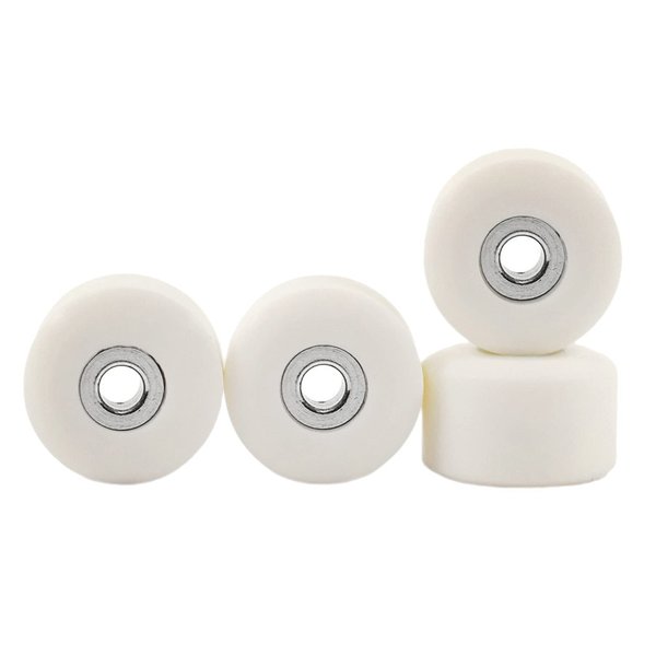 Teak Tuning Apex 61D Urethane Fingerboard Wheels - New Street Shape, 7.7mm Diameter - Ultra Spin Bearings - Made in The USA - Cream Colorway