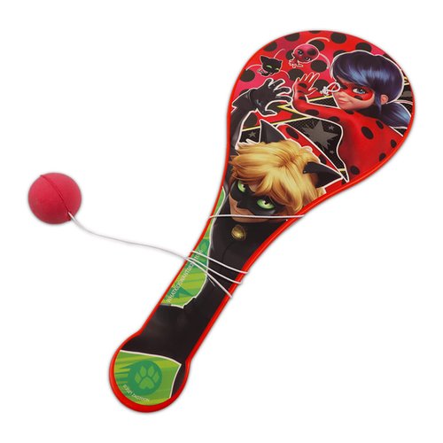 Miraculous Ladybug Paddle Ball Party Favors - 6 Pc Miraculous Ladybug Paddle Ball Game Bundle & Stickers | Miraculous Ladybug Party Supplies for Kids