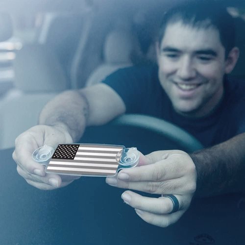 AUTOBOXCLUB EZ Pass Holder/Toll Pass Holder for Most US States/Toll Pass Windshield Mount/Easy to Install and Remove/with 4pcs Toll Pass Mounting Strips/UV-Protective (Black US Flag)